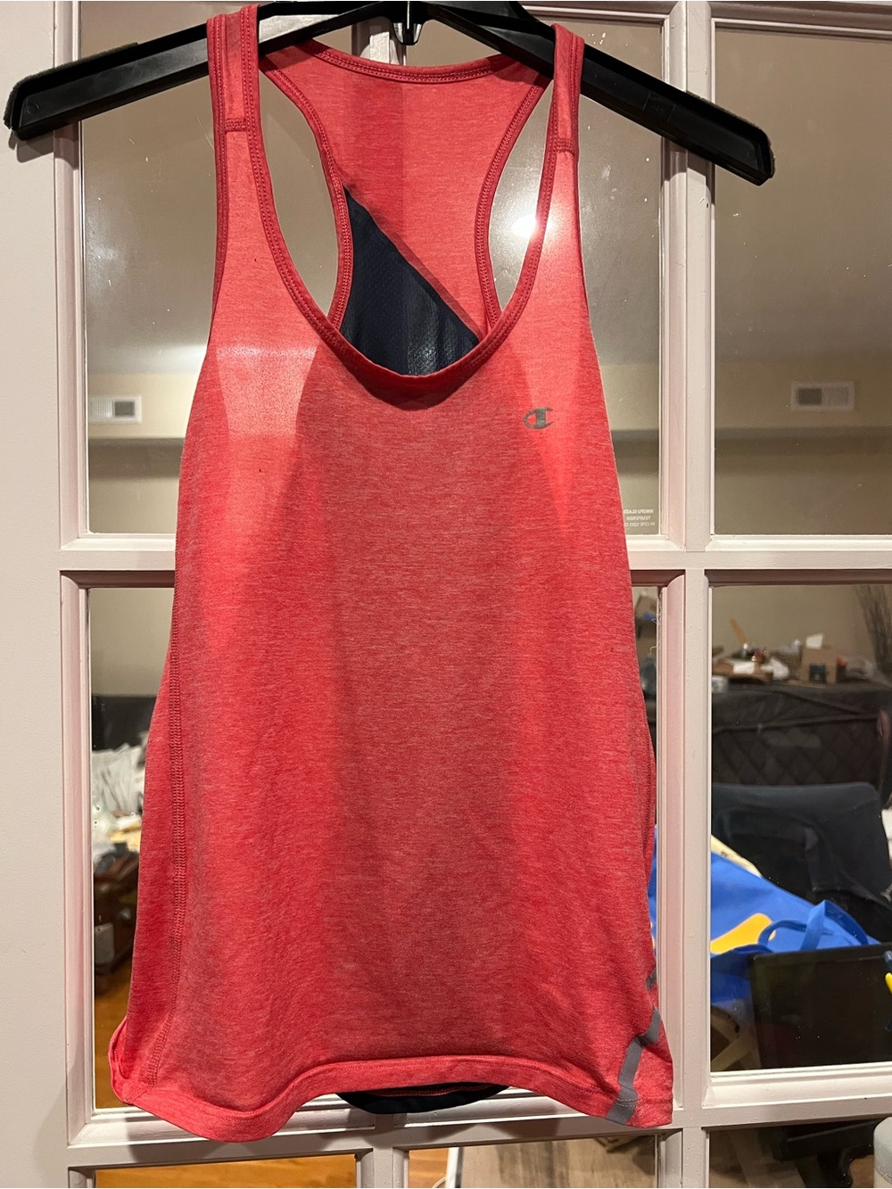 Champion Coral Racerback Athletic Tank with Navy Back Insert